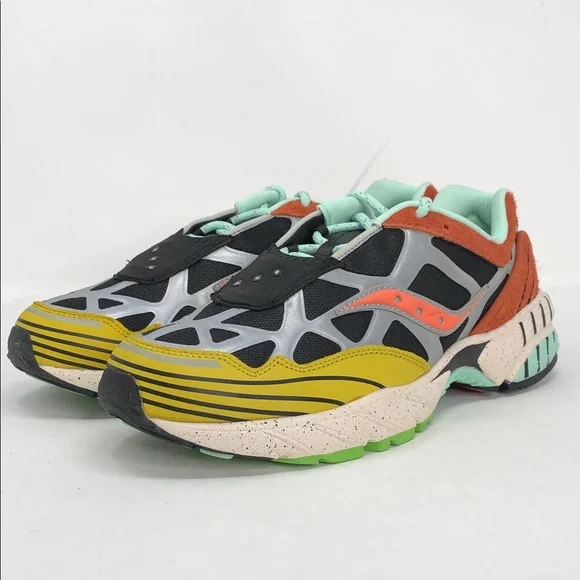Saucony Mens Grid Web Trilian Brown Mustard S70745-8 Sneakers - Size 10.5